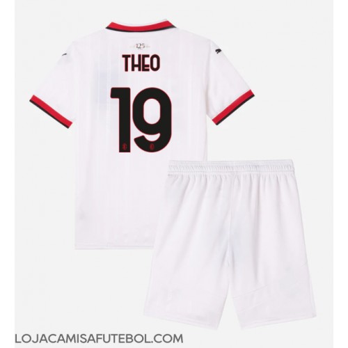 Camisa de Futebol AC Milan Theo Hernandez #19 Equipamento Secundário Infantil 2024-25 Manga Curta (+ Calças curtas)